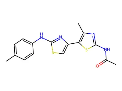N-(4'-Methyl-2-(p-tolylamino)-[4,5'-bithiazol]-2'-yl)acetamide structure