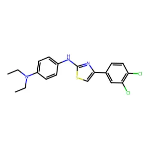 1-N-[4-(3,4-dichlorophenyl)-1,3-thiazol-2-yl]-4-N,4-N-diethylbenzene-1,4-diamine structure