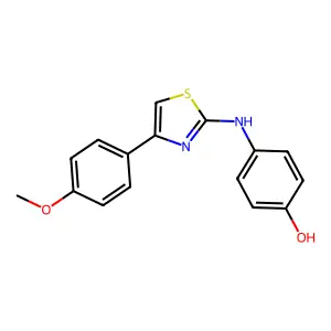 4-((4-(4-Methoxyphenyl)-1,3-thiazol-2-yl)amino)phenol structure