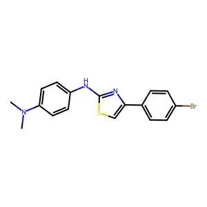 1-N-[4-(4-bromophenyl)-1,3-thiazol-2-yl]-4-N,4-N-dimethylbenzene-1,4-diamine structure
