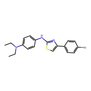 1-N-[4-(4-bromophenyl)-1,3-thiazol-2-yl]-4-N,4-N-diethylbenzene-1,4-diamine structure
