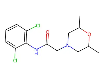 N-(2,6-dichlorophenyl)-2-(2,6-dimethylmorpholin-4-yl)acetamide structure