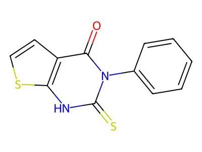 3-phenyl-2-sulfanyl-3H,4H-thieno[2,3-d]pyrimidin-4-one structure