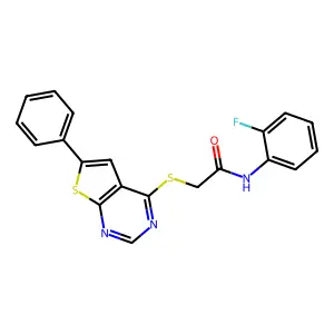 N-(2-fluorophenyl)-2-({6-phenylthieno[2,3-d]pyrimidin-4-yl}sulfanyl)acetamide structure