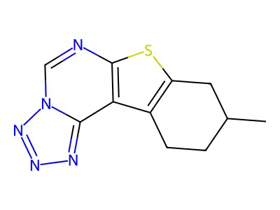 9-Methyl-8,9,10,11-tetrahydro[1]benzothieno[3,2-e]tetrazolo[1,5-c]pyrimidine structure