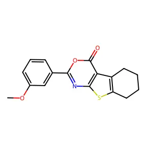 2-(3-Methoxyphenyl)-5,6,7,8-tetrahydro-[1]benzothiolo[2,3-d][1,3]oxazin-4-one structure