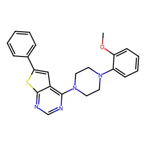 4-[4-(2-Methoxyphenyl)piperazin-1-yl]-6-phenylthieno[2,3-d]pyrimidine structure