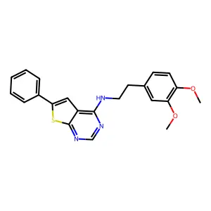 N-[2-(3,4-dimethoxyphenyl)ethyl]-6-phenylthieno[2,3-d]pyrimidin-4-amine structure