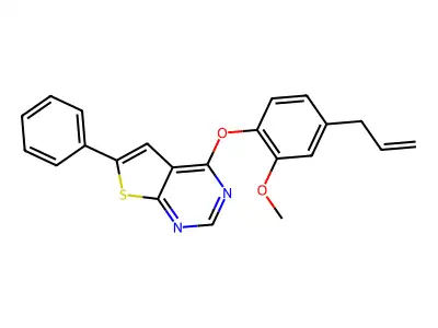 4-(4-Allyl-2-methoxyphenoxy)-6-phenylthieno[2,3-d]pyrimidine structure