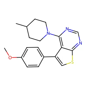 5-(4-Methoxyphenyl)-4-(4-methylpiperidin-1-yl)thieno[2,3-d]pyrimidine structure