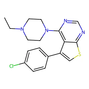 5-(4-Chlorophenyl)-4-(4-ethylpiperazin-1-yl)thieno[2,3-d]pyrimidine structure