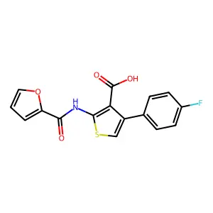 4-(4-Fluorophenyl)-2-(furan-2-carboxamido)thiophene-3-carboxylic acid structure