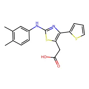2-{2-[(3,4-Dimethylphenyl)amino]-4-(2-thienyl)-1,3-thiazol-5-yl}acetic acid structure