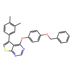 5-(3,4-Dimethylphenyl)-4-(4-phenylmethoxyphenoxy)thieno[2,3-d]pyrimidine structure
