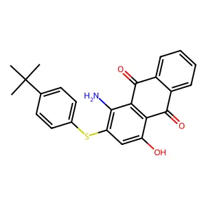 Anthraquinone, 1-amino-2-(tert-butylphenyl)thio-4-hydroxy- structure
