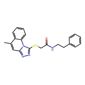 2-((5-methyl-[1,2,4]triazolo[4,3-a]quinolin-1-yl)thio)-N-phenethylacetamide structure