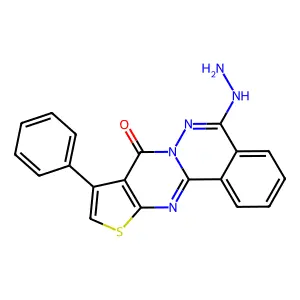 8-hydrazinyl-13-phenyl-15-thia-9,10,17-triazatetracyclo[8.7.0.0^{2,7}.0^{12,16}]heptadeca-1(17),2(7),3,5,8,12(16),13-heptaen-11-one structure