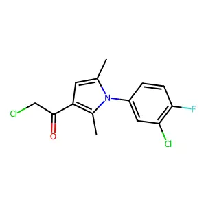 2-chloro-1-[1-(3-chloro-4-fluorophenyl)-2,5-dimethyl-1H-pyrrol-3-yl]ethan-1-one structure