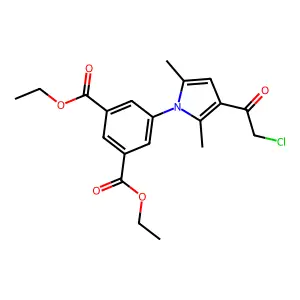 Ethyl 3-[3-(2-chloroacetyl)-2,5-dimethylpyrrolyl]-5-(ethoxycarbonyl)benzoate structure