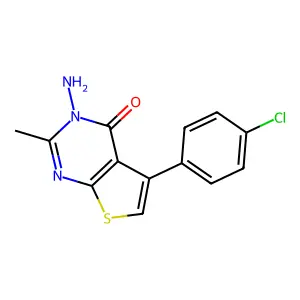 3-amino-5-(4-chlorophenyl)-2-methyl-3H,4H-thieno[2,3-d]pyrimidin-4-one structure