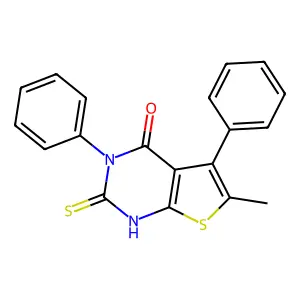 6-methyl-3,5-diphenyl-2-thioxo-2,3-dihydrothieno[2,3-d]pyrimidin-4(1H)-one structure
