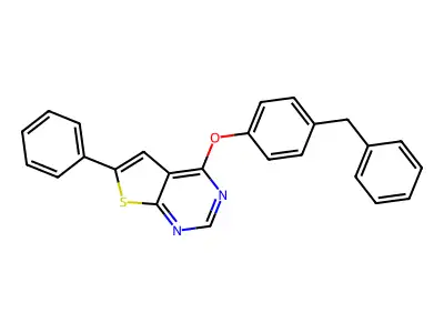 4-(4-Benzylphenoxy)-6-phenylthieno[2,3-d]pyrimidine structure