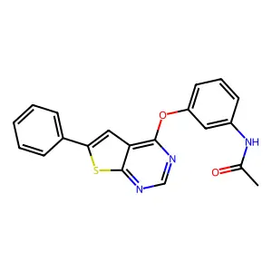 N-[3-(6-phenylthiopheno[3,2-e]pyrimidin-4-yloxy)phenyl]acetamide structure