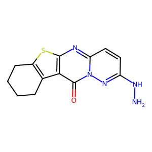 6-hydrazinyl-17-thia-2,7,8-triazatetracyclo[8.7.0.0^{3,8}.0^{11,16}]heptadeca-1(10),2,4,6,11(16)-pentaen-9-one structure