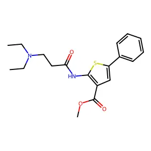 Methyl 2-(3-(diethylamino)propanamido)-5-phenylthiophene-3-carboxylate structure