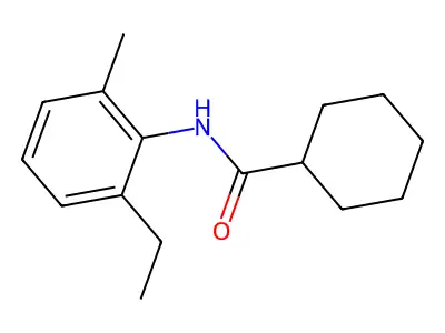 N-(2-ethyl-6-methylphenyl)cyclohexanecarboxamide structure
