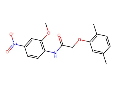 2-(2,5-dimethylphenoxy)-N-(2-methoxy-4-nitrophenyl)acetamide structure