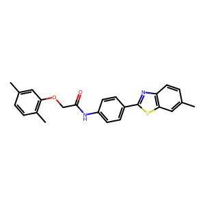 2-(2,5-dimethylphenoxy)-N-[4-(6-methyl-1,3-benzothiazol-2-yl)phenyl]acetamide structure