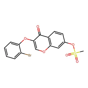 3-(2-bromophenoxy)-4-oxo-4H-chromen-7-yl methanesulfonate structure