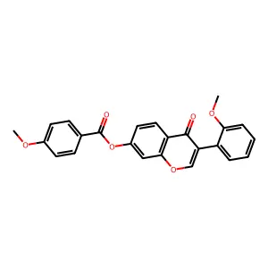 3-(2-methoxyphenyl)-4-oxo-4H-chromen-7-yl 4-methoxybenzoate structure