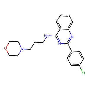 2-(4-chlorophenyl)-N-(3-morpholin-4-ylpropyl)quinazolin-4-amine structure