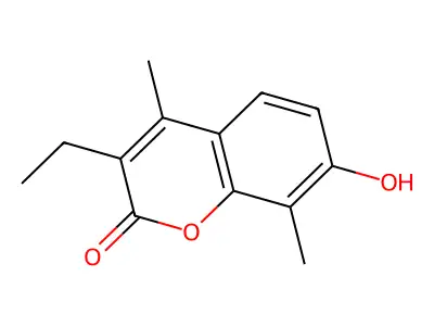 3-ethyl-7-hydroxy-4,8-dimethyl-2H-chromen-2-one structure