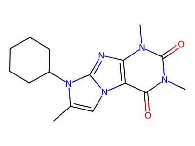 8-cyclohexyl-1,3,7-trimethyl-1H-imidazo[2,1-f]purine-2,4(3H,8H)-dione structure