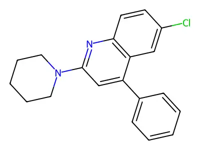 6-Chloro-4-phenyl-2-(piperidin-1-yl)quinoline structure
