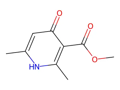3-Pyridinecarboxylic acid, 4-hydroxy-2,6-dimethyl-, methyl ester structure