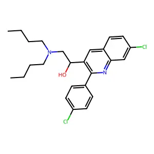 1-[7-Chloro-2-(4-chlorophenyl)quinolin-3-yl]-2-(dibutylamino)ethanol structure