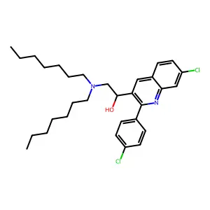 1-[7-Chloro-2-(4-chlorophenyl)quinolin-3-yl]-2-(diheptylamino)ethanol structure