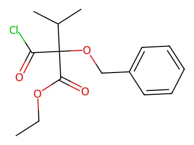 Ethyl 2-(benzyloxy)-2-(chlorocarbonyl)-3-methylbutanoate structure