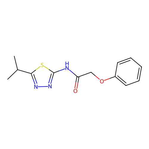 2-phenoxy-N-[5-(propan-2-yl)-1,3,4-thiadiazol-2-yl]acetamide structure