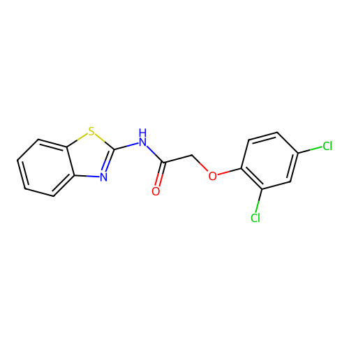 N-(1,3-benzothiazol-2-yl)-2-(2,4-dichlorophenoxy)acetamide structure