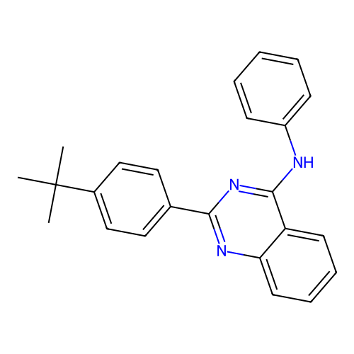 2-(4-tert-butylphenyl)-N-phenylquinazolin-4-amine structure