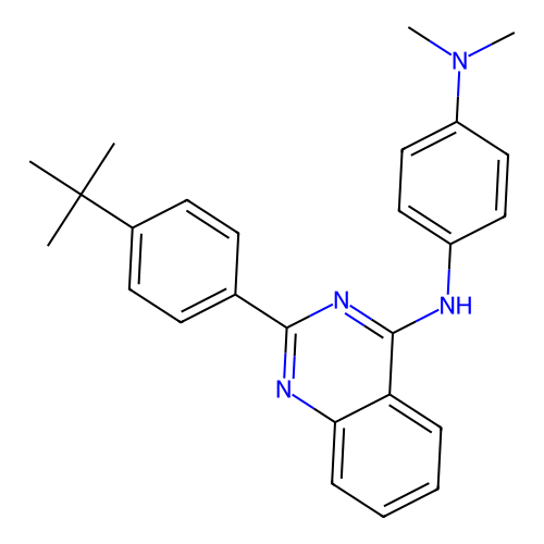[4-({2-[4-(Tert-butyl)phenyl]quinazolin-4-yl}amino)phenyl]dimethylamine structure