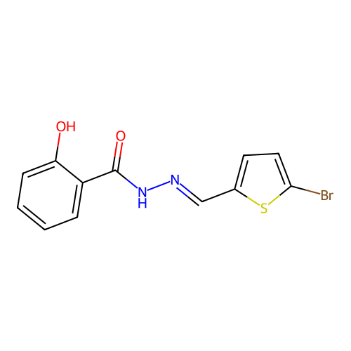 N'-[(5-bromo-2-thienyl)methylene]-2-hydroxybenzohydrazide structure