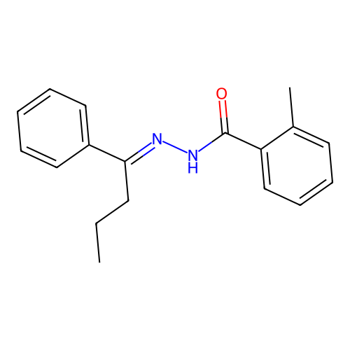 2-methyl-N'-(1-phenylbutylidene)benzohydrazide structure
