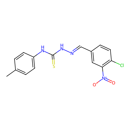 4-chloro-3-nitrobenzaldehyde N-(4-methylphenyl)thiosemicarbazone structure
