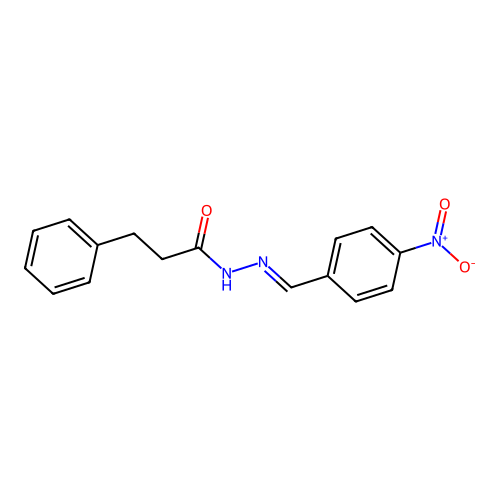 (E)-N'-(4-nitrobenzylidene)-3-phenylpropanehydrazide structure